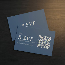 OSA av elegant Blue Serif QR-kod Tilläggskort