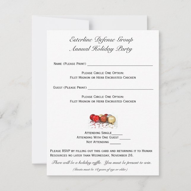 OSA av esterline Inbjudningar (Framsida)