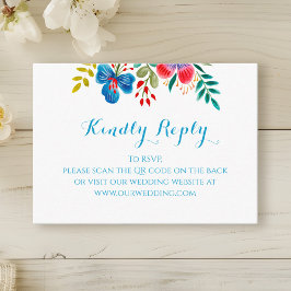Osa av färgämnet Wildblomma Bröllop QR Tilläggskort