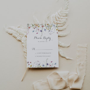 Osa av färgstark Vild Blommor Calligraphy Calligra Kort