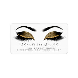 OSA av  Guld Makeup Lash Returetiketters  Adressetikett