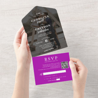 Osa av klassens Magenta Foto QR-kod Bröllop