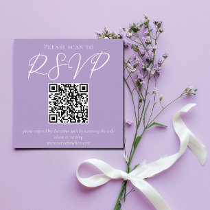 Osa av Loely Lilac Lila White Bröllop QR Code Tilläggskort