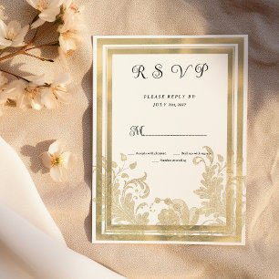 Osa av lyxvintage guld blommigt inbjudningar