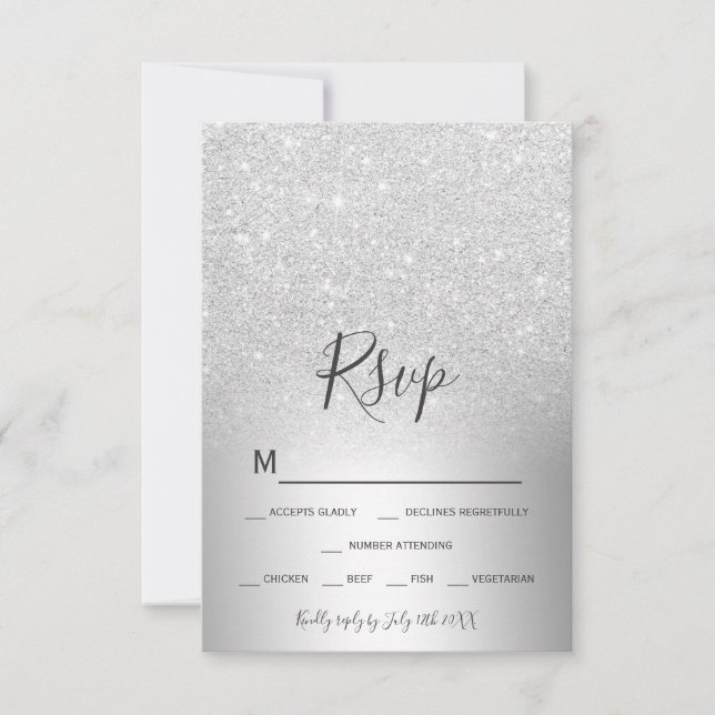 osa av metallfolie från silver glitter (Framsida)