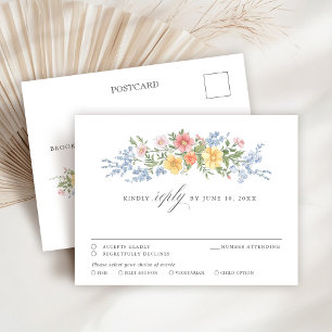 Osa av mjuk pastel Ornate Vår Garden Blommigt chic Vykort