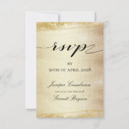 Osa av Onlinen Guld vid Bröllop Elegant Kort