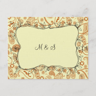 Osa av Orangen Paisley Vines Kort