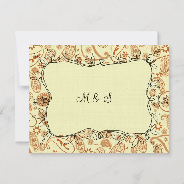 Osa av Orangen Paisley Vines Kort (Framsida)