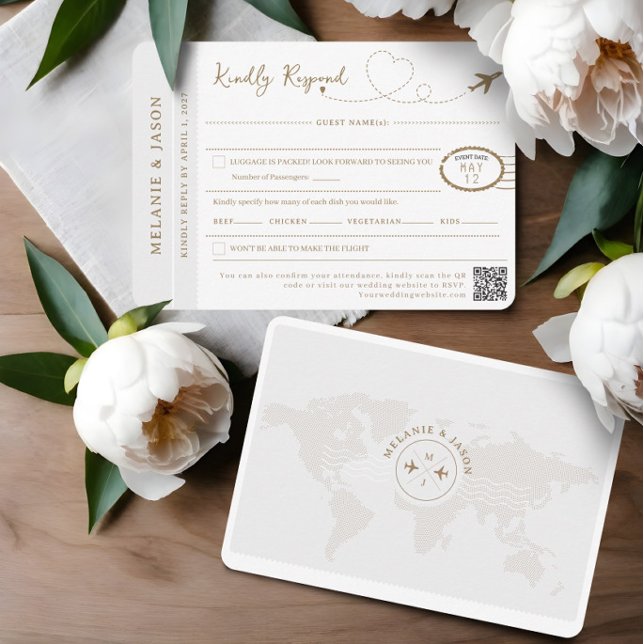 Osa av Passport Destination Wedding Travel Theme Kort (Passport Destination Wedding Travel Theme RSVP)