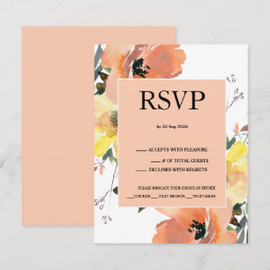 Osa av Peach Blommigt Responcard Kort