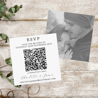 OSA av QR-kod för elegant, svart och vitt foto Tilläggskort