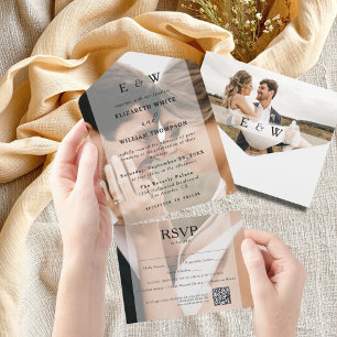 Osa av QR-kod för enkel Elegant Fotoöverlägg Bröll
