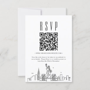 Osa av QR-kod för New York City Bröllop Inbjudningar