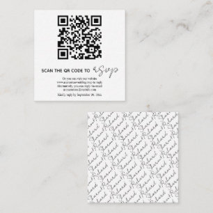 Osa av QR-kod för svartvit kalligrafi Tilläggskort