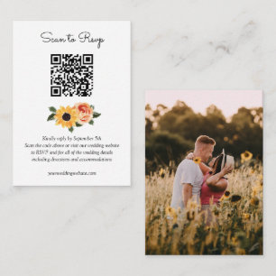 Osa av QR-koden för solrosblomma i Ro Bröllop Tilläggskort
