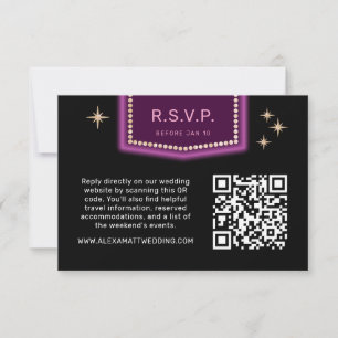 Osa av QR-Online för Neon Sign Vegas Bröllop Kort