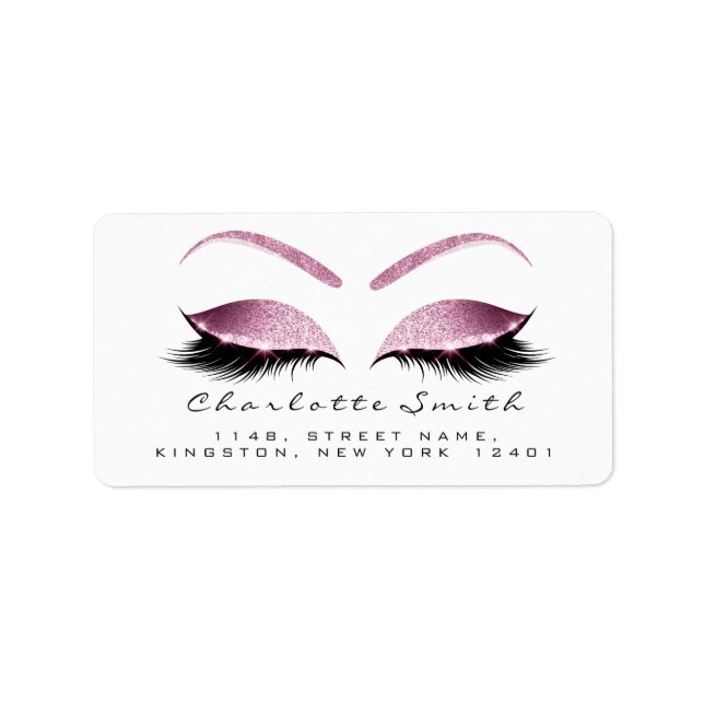 OSA av  Rosa Makeup Lash Returetiketters Adressetikett (Framsidan)
