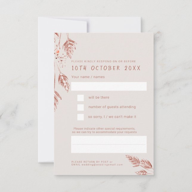 Osa av skörderon bröllop tan Brunt svarstid (Baksida)