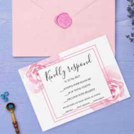 Osa av svarskort för Romantic Rosa ros Bröllop