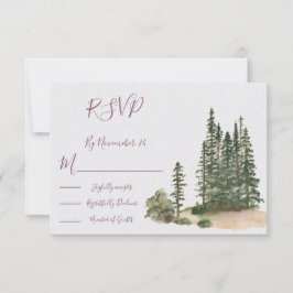 Osa av svarskort för Watercolor Woodland Bröllop