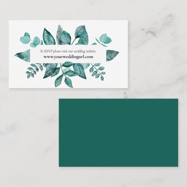 OSA av  Teal Grey-hölje för bröllop Visitkort (Fram/baksida)