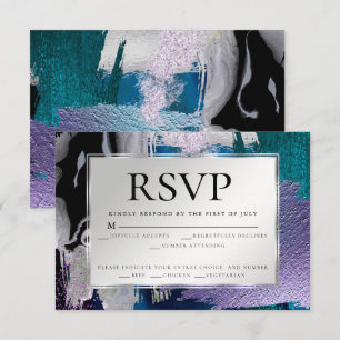 Osa av val av måltid Silver Metallic Teal Lilac Inbjudningar