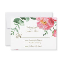 Osa av vattenfärgen Rosa & White Peonies Blommigt 