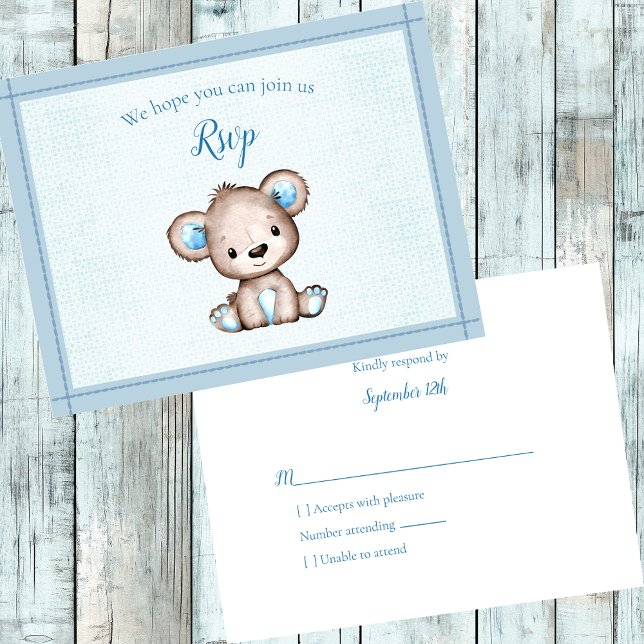 OSA Baby Shower Cute Brown Bear Kort (Skapare uppladdad)