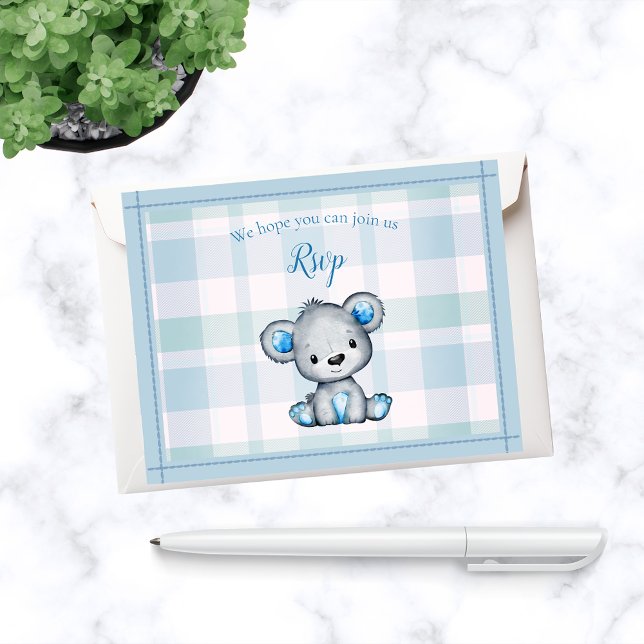 OSA Baby Shower Cute Grått Bear (Skapare uppladdad)
