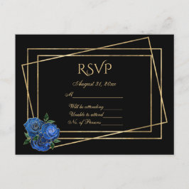 OSA Black och Guld med Royal Blue Glam Ro Vykort