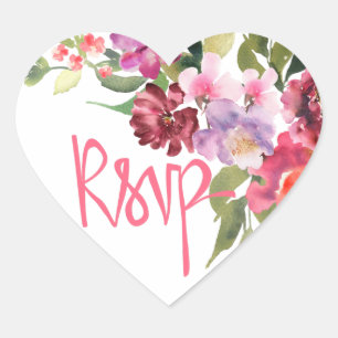 OSA blommigt Hjärtformat Klistermärke