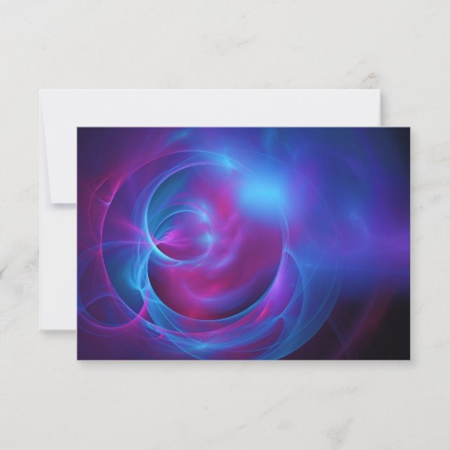 OSA Blue Violet and Rosa Cosmic Swirly Fractal Kort (Framsida)