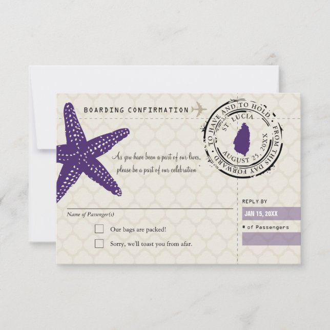 OSA Boarding Pass till St. Lucia Inbjudningar (Framsida)