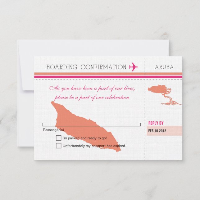 OSA Boarding Pass to Aruba (Framsida)