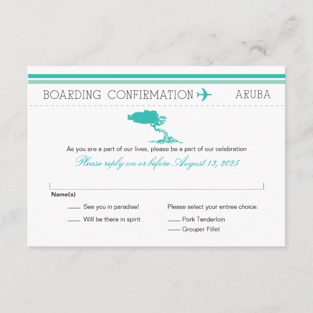 OSA Boarding Pass to Aruba (Framsida)