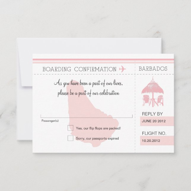 OSA Boarding Pass to BARBADOS Kort (Framsida)