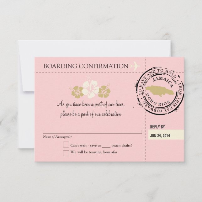 OSA Boarding Pass to Jamaica (Framsida)