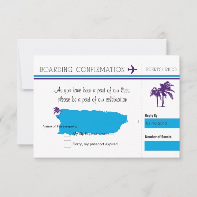 OSA Boarding Pass to Puerto Rico Kort (Framsida)