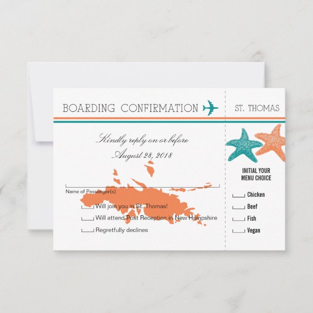OSA Boarding Pass to St. Thomas Kort (Framsida)