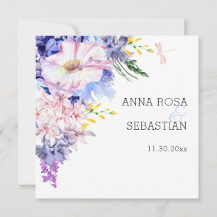 *~* OSA Boho Flowers AR12 QR Bröllop Inbjudningar