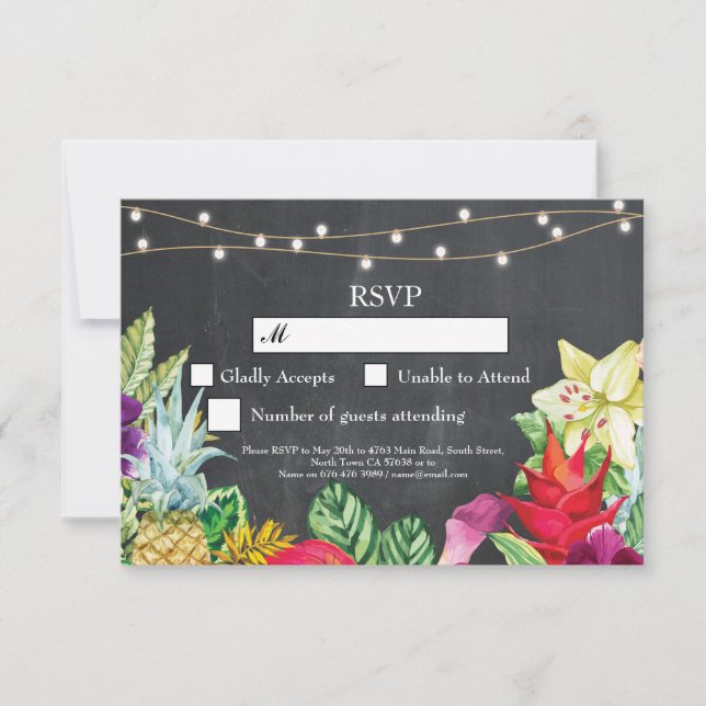 OSA Bröllop Aloha Tropical Cards Inbjudan (Framsida)