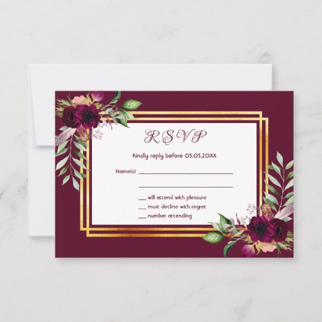 OSA bröllop blommigt burgundy boho (Framsida)
