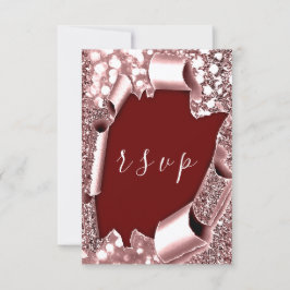 OSA Bröllop Glitter Teal Ram Ro Burgundy Kort