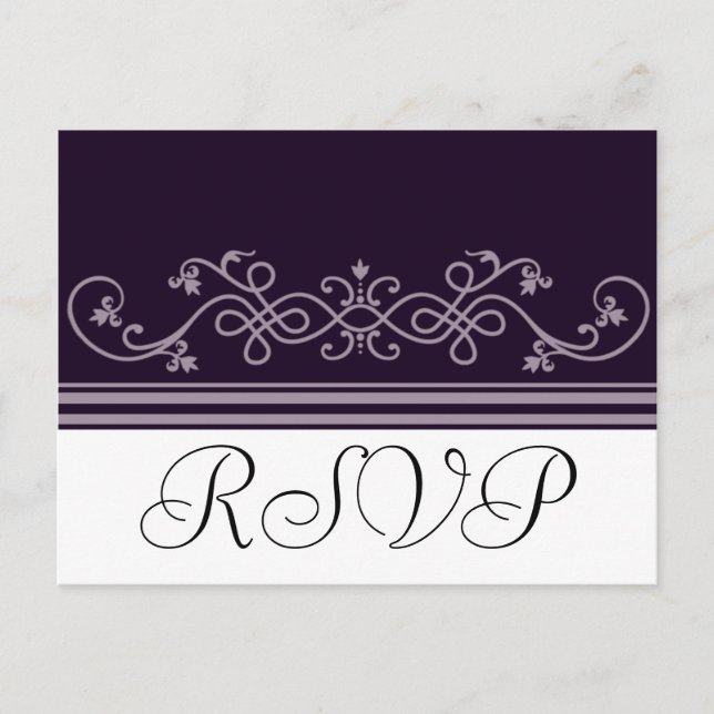 OSA Bröllop Lila Violet Postcards Inbjudan Vykort (Framsida)