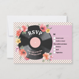 OSA Bröllop Music Record Bröllop Blommigt 1950-tal Inbjudningar