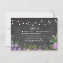 OSA Bröllop Rustic Chalk Blommigt Cards Inbjudan