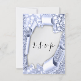 OSA Bröllop Silver Grått Papper 3D Blue Kort