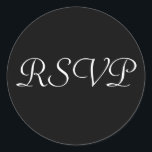 OSA Bröllop Sticker - Svarta med vit Brev Runt Klistermärke<br><div class="desc">OSA Bröllop Sticker - Svarta med vit Brev</div>