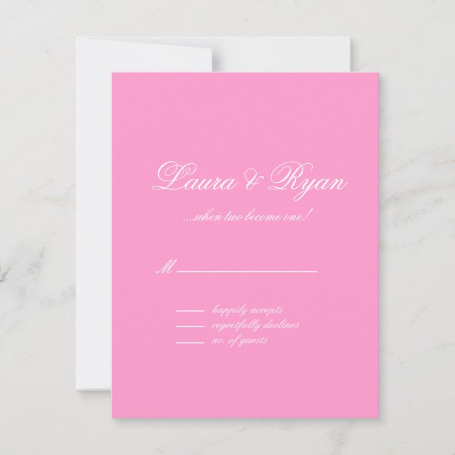 OSA Bröllop-svarskort Paris Frankrike Rosa ros (Framsida)